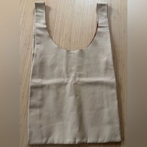 BAGGU Natural Milled Leather Shopper Tote Bag